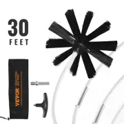 VEVOR 9M Flexible Chimney Sweep Duct Brush Kit Lint Remover Fireplace Cleaner