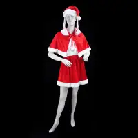 在飛比找Yahoo!奇摩拍賣優惠-聖誕女郎聖誕節服裝聖誕老人 絨布大女D聖誕衣