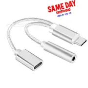 Type C to 3.5mm Earphone Charging Adapter Cable fit Verizon Google Pixel Phone
