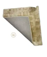 Hand Tufted Rug Bamboo Silk & Cotton 60*60 cm Carpet Ready to Golden Brow Color