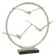 Litton Lane 5 in. x 18 in. Silver Aluminum Bird Sculpture
