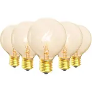 G50 Globe Patio Light Bulbs Box of 25 Clear Incandescent Transparent C9 E17 7W