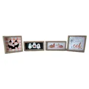 4 Set Halloween (NEW) Pumpkins, Ghosts, Spider Mini Tiered Tray Wood Decorations