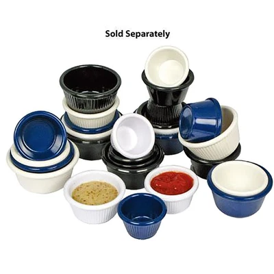 Winco RFM1K 1 1/2 Oz Fluted Black Ramekin