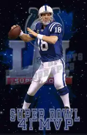 Indianapolis Colts Lithograph print of Payton Manning Super Bowl 41 MVP