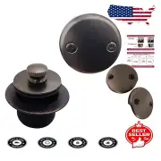 Antique Bronze Twist & Close Bathtub Drain Trim with Two-Hole Overflow Faceplate