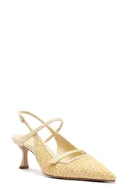 Alexandre Birman Tita Pointed Toe Slingback Pump in Creamy at Nordstrom, Size 11