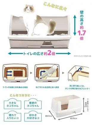 日本嬌聯 Unicharm消臭大師 寬型抗菌貓砂盆 寬敞雙層舒適 日本原裝進口 貓砂盆 (8.3折)