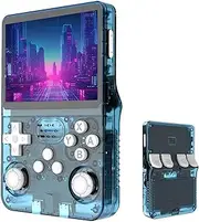 Keyboy Game Console R36S Retro Handheld Game Console with 64/128G Built-in 21000+ Classic Games, Open Source Linux System 3.5 Inch IPS Screen Portable Pocket Video Player (Lake Blue 128g)