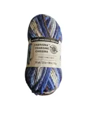 Loops & Threads Charisma Yarn Skein # 23 Lakeside Blue Brown Soft Bulky Acrylic
