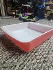 Vintage Vibrant Pink Flamingo Pyrex 8 inch Square Casserole Baking Dish #222
