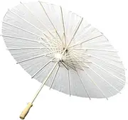 Generic Oiled Paper Umbrella 60cm DIY White Umbrella Photography Props Decorative Chinese Parasol for Party Beach Decor