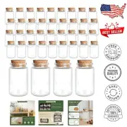Set of 40 Elegant 50ml Glass Cork Bottles - Perfect for DIY Decorations