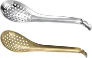 Cabilock Stainless Steel Colander Spoon Set Easy to Use for Straining Serving Non-Slip Grip