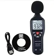 Byttlerom Noise Sensor Decibel Meter, Noise Meter Noise Meter Noise Recorder Black Measuring 30-130DB USB Recording