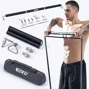 GEKU FIT Heavy Duty Steel Workout Bar for Resistance Band Training, Resistance Band Workout, Home Workout, Max Load 800 Lbs