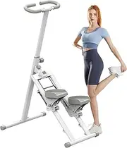 Vertical Climber Stair Stepper Machine, Foldable Mountain Climbing Machine with LCD, Home Gym Exercise Machine for Full Body Workout, Exercise Fitness Step with Adjustable Handlebar Pedals Cardio