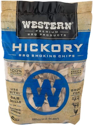 Hickory BBQ Smoking Wood Chips, 180 Cubic Inches