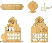 Wooden Ramadan Calendar, Eid Ramadan Mubarak Advent Countdown Calendar Ramadan Decorations Calendar Ramada Kids Eid