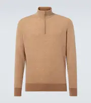 [Loro Piana] Loro Piana Roadster cashmere half-zip sweater AU 96 brown
