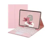 Touchpad Keyboard Case for 12.4 inch Samsung Galaxy Tab S8 Plus 2022/ S7 FE 2021/ S7 Plus 2020 Cover with Keyboard Trackpad Pencil Holder Pink