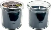 [IKEA] FRUKTSKOG Black-Turquoise Scented Candles in Glass Jars, Vetiver & Geranium, 40 Hours Each - Set of 2