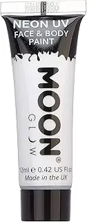 Moon Glow - 0.42oz Blacklight Neon UV Face & Body Paint - White, White, 12ml
