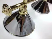 Pool Snooker Billiard Table Lighting - LARGE Brass Light (4 x Chrome Shades)