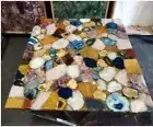 30" Luxurious Center Sofa Coffee Table & Garden Decor Handmade Multi Agate Stone