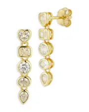 Aqua Mixed Shape Dangle Earrings, Exclusive OS