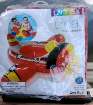 Intex Pool Float Airplane Boat Raft Cruiser Inflatable Swimming Water Kids Red