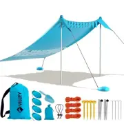 Beach Tent Sun Shelter with UPF50+ Protection, 8×7FT Portable Sun Shade with ...