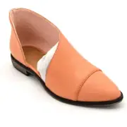 Bamboo Womens Masterpiece-01M Cut Out Flat Ankle Boot US Size 7 Blush New