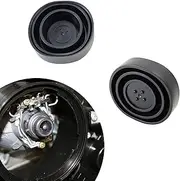 2 PCS Car Forward Light Dust Cover, 2.16"-3.74" ID Stretchable Silicone Waterproof Sealing Extension Cover, Car Bulb Housing Cap with Threaded Fastening, Universal for Car Accessories (Black)