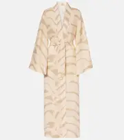 [Johanna Ortiz] Johanna Ortiz Printed linen beach cover-up AU 14 beige
