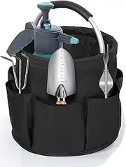 ATDORO Cleaning Caddy Organizer With Handle, Foldable Bucket Organizer, Caddy Bag, Cleaning Tool Bucket Multi-Pocket Tool Bag (Black)