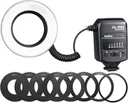 GUYOS ML-150II Universal Macro Ring Flash Light 11 Levels Adjustable Brightness GN12 Fast Recycle with 8pcs Adapter Rings Replacement for DSLR Camera