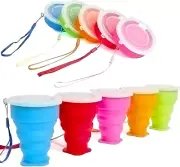 5 Pack Silicone Collapsible Cups for Traveling Foldable Camping Cups Collapsible