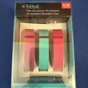 Fitbit Flex 3 Pk Vibrant Accessory Wristbands Bands Violet/Pink/Teal S/P NEW