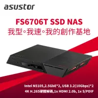 在飛比找momo購物網優惠-【ASUSTOR 華芸】搭 8G 記憶體 ★ FS6706T