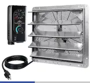 iLIVING 18" Wall Mounted Shutter Exhaust Fan, Automatic Shutter, with Thermos...