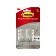 Command™ Adhesive Small Brushed Nickel Hooks