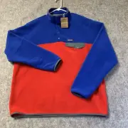 Patagonia Synchilla Snap-T Mens XXL Red Blue 1/4 Zip Pullover Fleece NWT