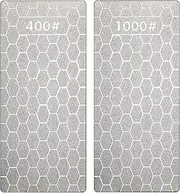 2 Pieces Diamond Sharpening Stone Grit Diamond Plate Honing Stone Honeycomb Surface Sharpener Stone for Sharpening Dull, Blunt or Tired Edges, 5.9 x 2.48 Inches (400 Grit, 1000 Grit)