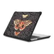 MacBook Pro 14-inch (M1 - M4) Bounce Case Moths and leaves - Dark Academia butterflies - cottagecore illustration