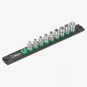 Wera 005400 Metric 1/4" Drive Zyklop Socket Set with Magnetic Holder, 9 Pieces