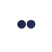 Silver Blue Glass Studs W/ Scroll Detail