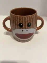 Sock Monkey Ceramic Cup Mug Galerie Coffee Double Handled Hot Cocoa