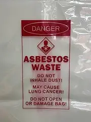 PACIFIC BAGS AUSTRALIA Medium Clear Asbestos Waste Bag | Size 700mm X 1100mm X 200um | 50 Bags Per Carton | Easy to Handle | Made from Virgin Low Density Polyethylene | Labelled with Warning | 1 Roll