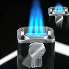 Windproof Gas Cigar Lighter Cigar Hole Puncher Metal Lighter Triple Jet Flames